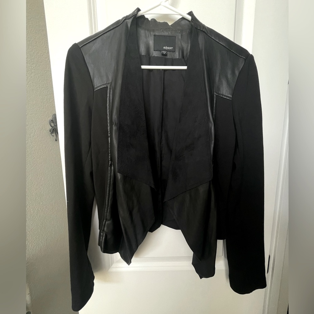 Edyson Maisha Ponte Faux Leather Jacket